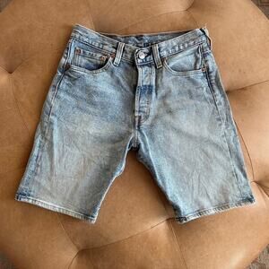 Levis 501 Denim Cutoff Shorts Light Wash Vintage Style Womens 28